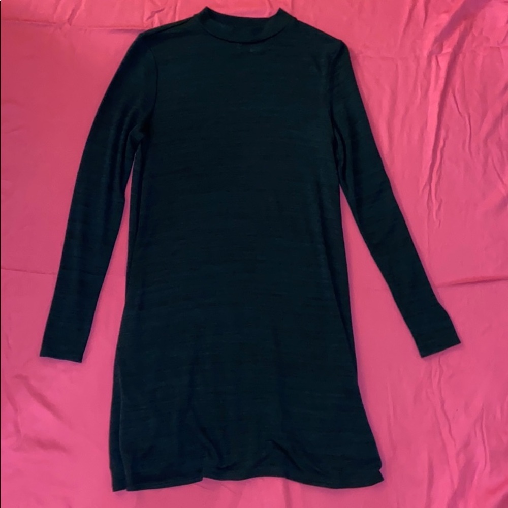 Dark green turtleneck dress